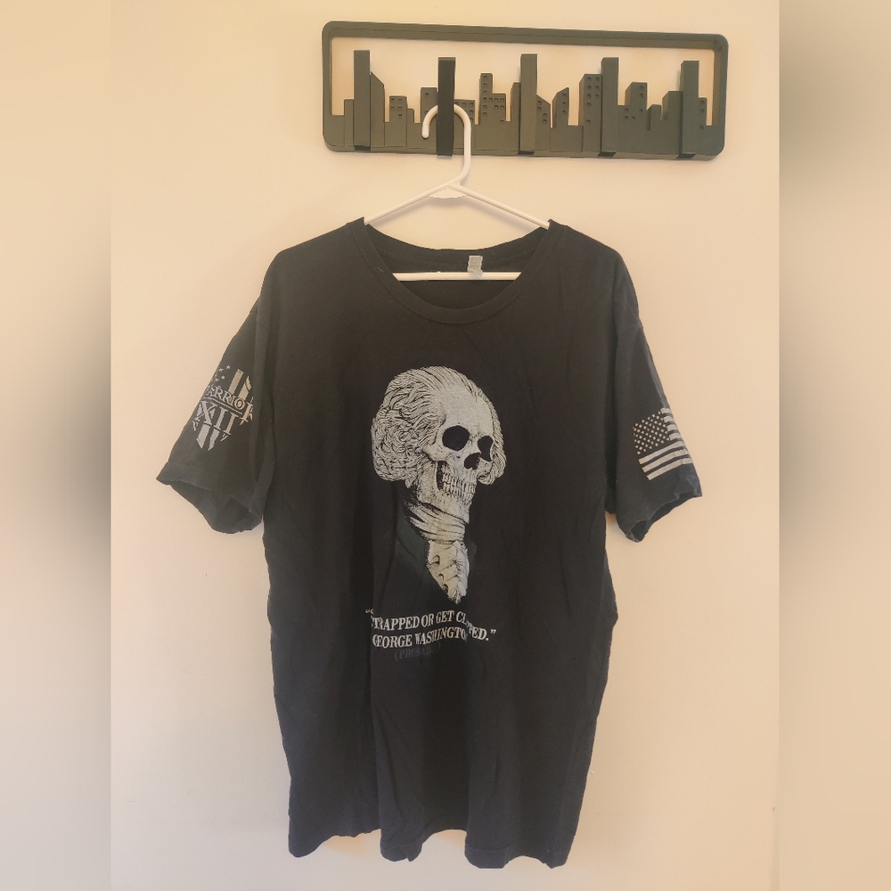 American Apparel Black T-Shirt with Skull Graphic